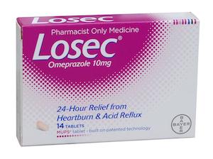 Antacids Acid Reducers: Losec 10mg Tablets 14 - Limit of 4 Packets per Customer