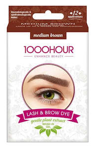 Hair Care: 1000 Hour Eyelash & Brow Dye Kit Medium Brown 12 Applications