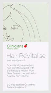 Hair Loss Treatments Prevention: Clinicians Hair ReVitalise Vegetarian Capsules 30