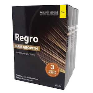 Regro Hair Growth Spray 3 x 80ml (3 Month Supply) - Free Shipping within NZ DISCONTINUED