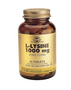 Cold Sores Mouth Ulcers: Solgar L-Lysine 1000mg Tablets 50