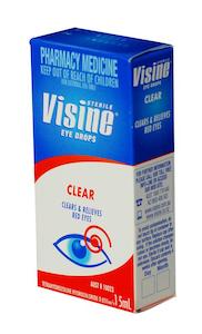 Visine Clear Eye Drops 15ml - Limit of 1 per customer