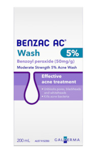 Acne Cleansers: Benzac AC 5% Wash 200ml