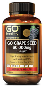 Antioxidants: Go Healthy Grape Seed 60,000mg 1-A-Day VegeCapsules 120