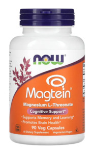 Brain Memory Care: Now Magtein Magnesium L-Threonate Veg Capsules 90