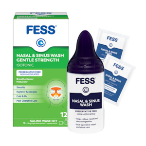 Saline Solution: FESS Nasal & Sinus Wash Gentle Strength Isotonic Wash
