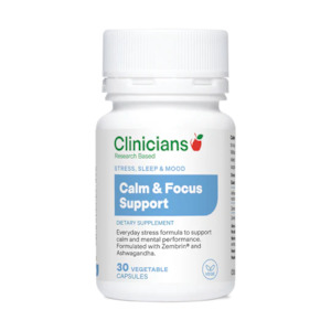 Clinicians Calm & Focus Support Capsules 30