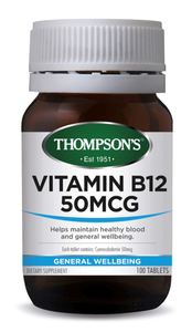 Anaemia Support: Thompsons Vitamin B12 50mcg Tablets 100