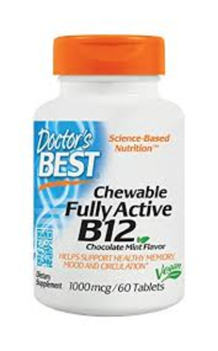 Anaemia Support: Doctor's Best Chewable Fully Active B12 1000mcg Tablets 60