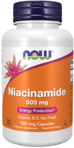 Now Foods Niacinamide 500mg Veg Capsules 100