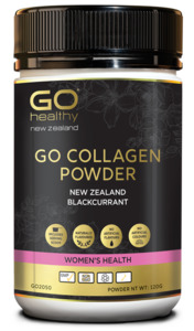 Hair Skin Nails: Go Healthy Collagen Powder NZ Blackcurrant 120g