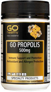 Natural Antiviral Antibiotics: Go Healthy Propolis 500mg Capsules 180