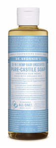 Dr Bronner's 18-in-1 Hemp Baby Unscented Pure Castile Soap