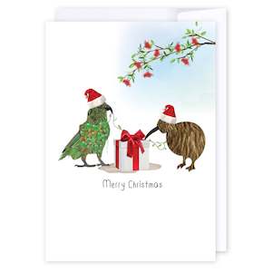 Cards: Christmas Kea And Kiwi