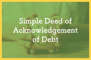 Simple Deed of Acknowledgement of Debt