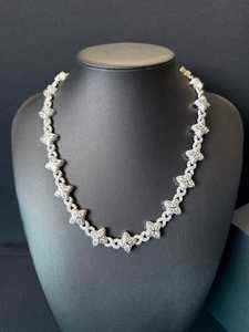 Cuban Link Chain: 🌟 Floral Elegance Diamond Necklace