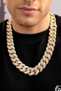 22mm Bevelled IcedOut Chain - Gold