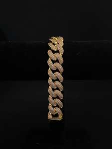 18mm fully Iced cuban bracelet - gold