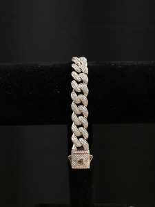 Cuban Link Bracelet: 925 Silver Iced Cuban Bracelet - Luxury Style
