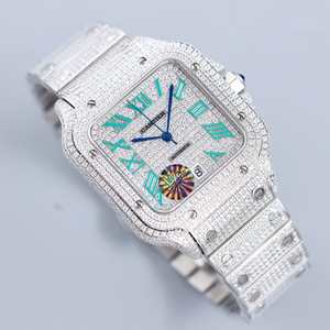 Premium Diamond-Studded Cartier with black hands | Custom Iced-Out Moissanite Wa&hellip;