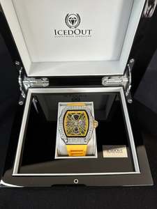 IcedOut Elite Baguette Watch - Yellow ice