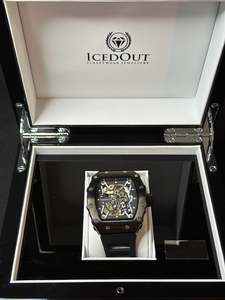 Iced Out Watches: Skeleton Watch - Black