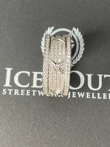 Iced Out Ring: Dazzling White Gold Plated Cross Ring