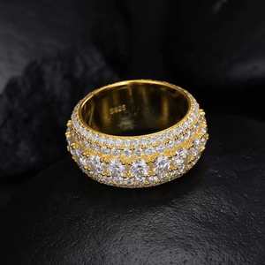 Iced Out Ring: 1.CT   5-layer ring - Gold Vermeil