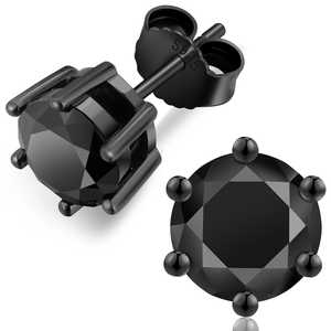 1ct. Black Moissanite Diamond Stud