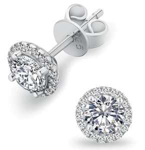VVS1 Round cut Moissanite 925 silver earrings  - Round cut