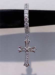 Cross earring silver