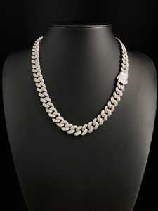 Iced Out Best Seller: 12mm Iced Cuban Chain Necklace- White Gold