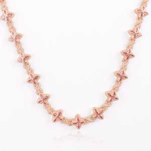 Clover yellow infinity Iced Chain Necklace - Rose Gold