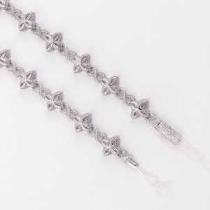Cuban Link Chain: Clover silver infinity Iced Chain Necklace _white gold