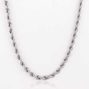 Cuban Link Chain: 6mm Rope Chain - white Gold
