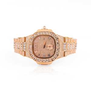 IcedOut Baguette Watch - Gold