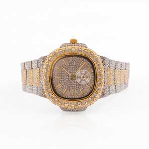 Iced Out Watches: IcedOut Baguette watch - Two-tone