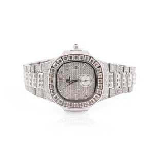 Iced Out Watches: IcedOut Baguette Watch - Stainless Steel