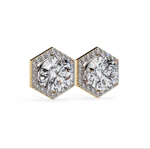 Diamond Earrings: 3CT S925 Lab-Grown Diamond Stud Earrings - Iced Out Design
