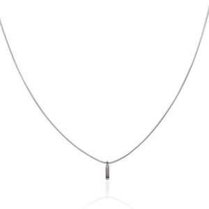 Iced Out Pendants: Minimal Silver Bar