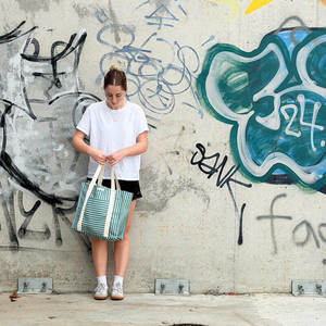 Products: Canvas Market Bag – Akaroa Stripe