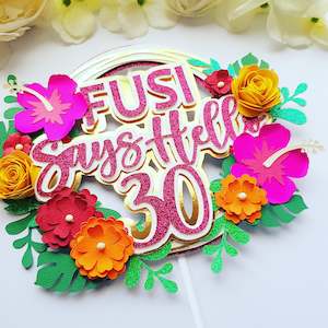 Cake Toppers: Personalized Layer 3D  Tropical Cake Topper