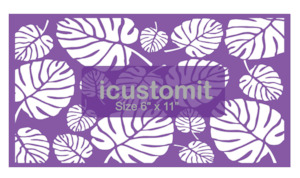 Leaves and Floral Cake Stencil #6