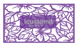 Leaves and Floral Cake Stencil #1