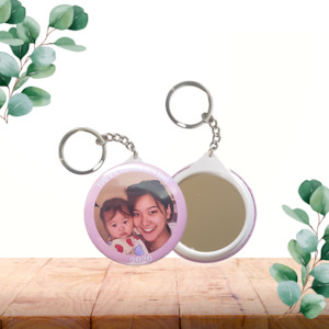 All Key Rings: Personalized Button Mirror Keychain