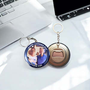 Fathers Day: Father's Day Button Bottle Opener Keychain