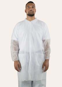 Disposable Clothing: Disposable Lab Coats | Domed with Pockets