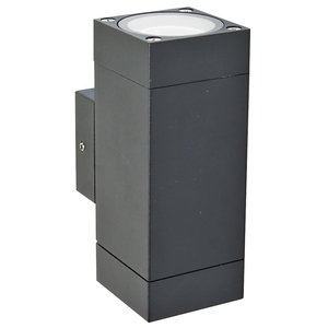 Wall Light Up/Down Sq 2x 35W GU10 240V IP54 Black