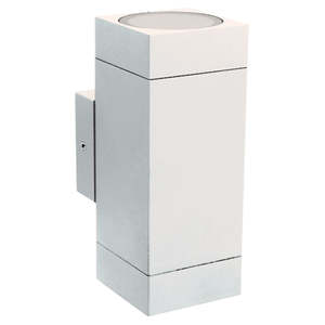Wall Light Up/Down Sq 2x GU10 240V IP54 White