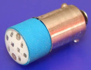 Incandescent 36: Lamp LED 24V AC/DC Blue BA9